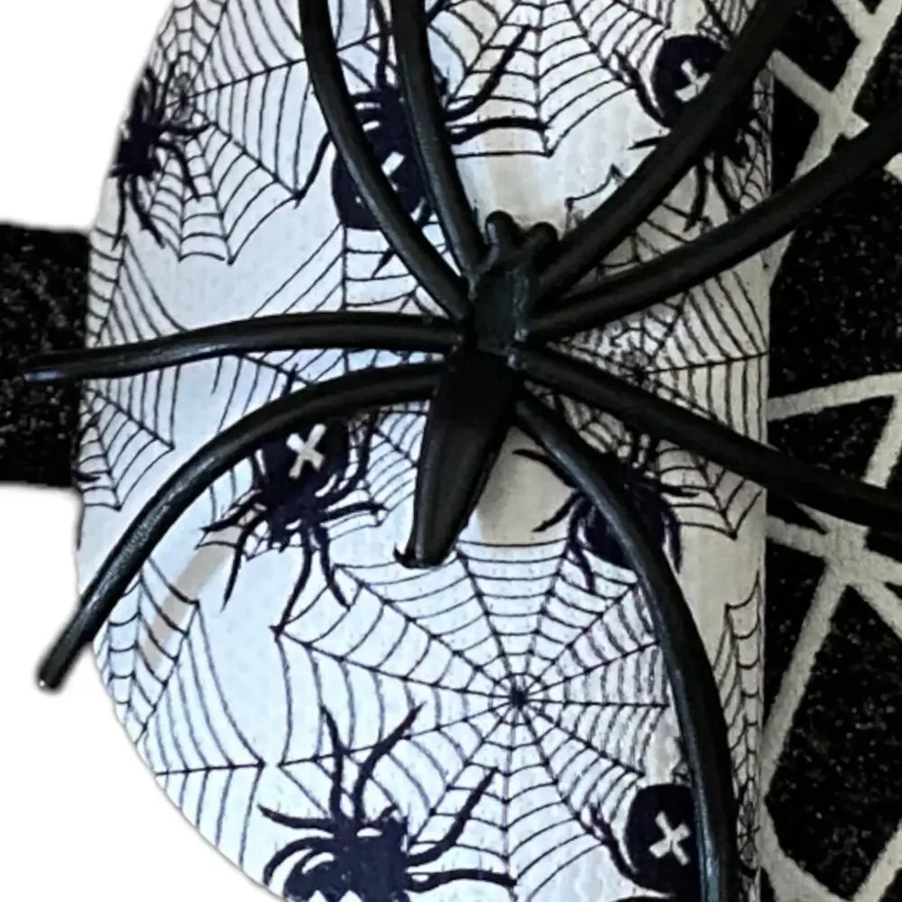 NWT Halloween Hair Bow-Spider Hair Bow-Girls Black & White Hair Bow-Halloween